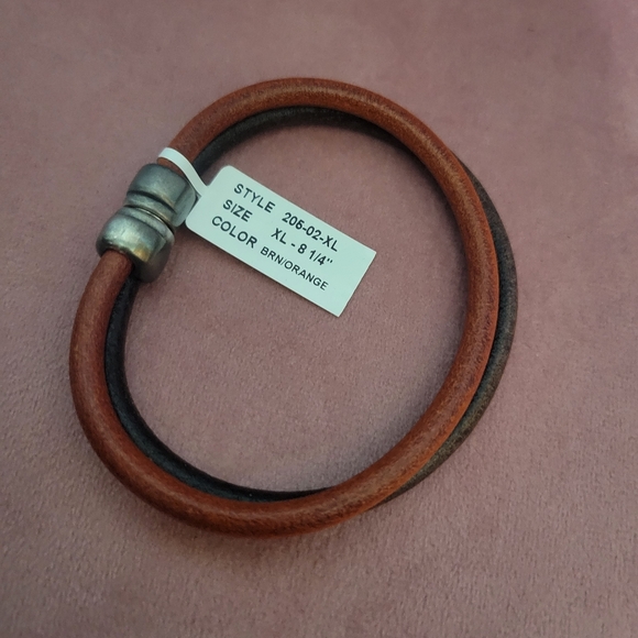 Nwt Torino Leather Company Genuine leather double cord bracelet - Picture 3 of 4